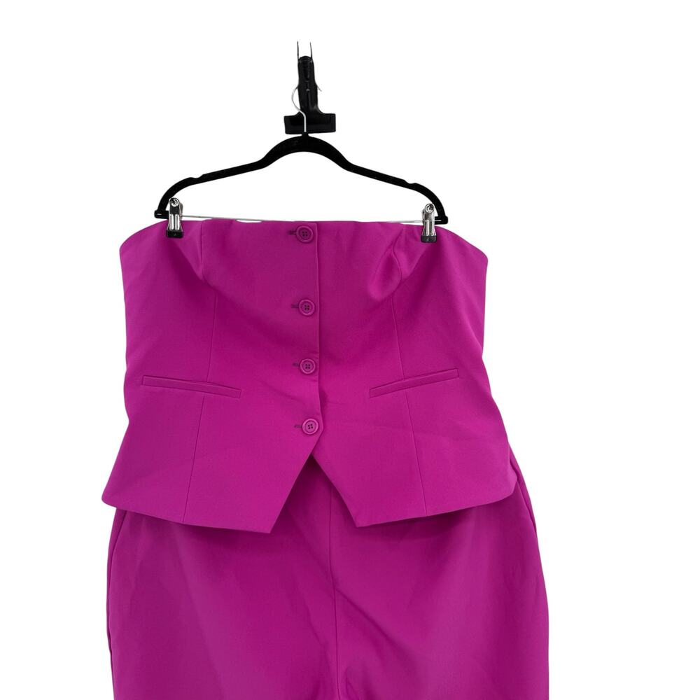 Nasty Gal Plus Premium Bustier Tailored Jumpsuit Magenta Pink‎ Plus Size US 20 - Picture 3 of 11